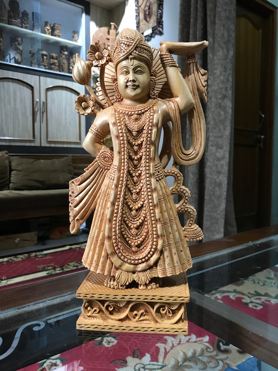 Wooden Thakurji Shrinath ji Fine Hand Carved Statue – Malji Arts India ...